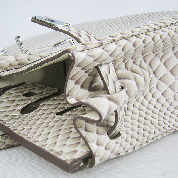 Replica Hermes Birkin 30CM Fish Veins Leather Bag Cream 6088 On Sale - Click Image to Close